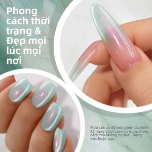 12ML Nàng Tiên Cá Hạt Thủy Tinh Lấp Lánh Mắt Mèo Gel Sơn Móng Tay Xanh Dương Xanh Ánh Trăng Hiệu Ứng Móng Tay Tiếp Liệu 1 Miếng