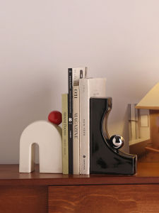 Retro Ceramic Bookends Home Living Room TV Cabinet Decorative Odd-Shaped Tabletop Ornaments Book Stands Desk Accessories