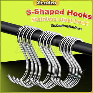 ZEO Stainless Steel Hooks Metal S-Shaped Multi-Purpose Hooks for Work Shop Home Kitchen Bathroom
