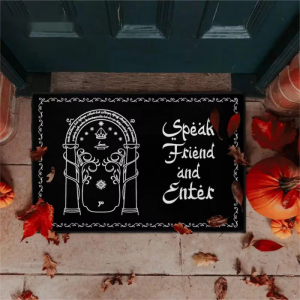 VIKAMA Speak Friend and Enter Doormat Entryway Welcome Floor Mat Housewarming Gift Bedroom Indoor Home Decor Rug