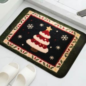 VIKAMA Santa Claus Christmas Doormat Cute and Soft Plush Imported Christmas Rug Christmas Home Decor for the Entryway
