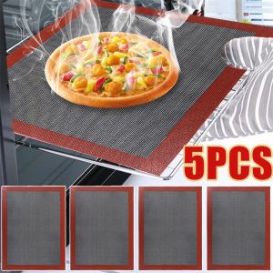 5ชิ้นถาดอบขนมทำอาหาร30X40cm ทนความร้อนซิลิโคนเกรดอาหารระบายอากาศได้แผ่นกันลื่นเตาอบไมโครเวฟครัวอุปกรณ์เสริม
