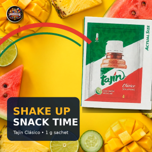Tajin Clasico To Go 1 3 or 5 Sachets 1g Each | USA Imported Mild Chili Pepper Lime and Sea Salt Seasoning for Fruits Snacks and Drinks