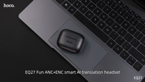 2025 Hoco EQ27 Original 100% Smart AI translation TWS Wireless Earbuds Bluetooth 5.4 Noise Cancellation ANC+ENC noise HIFI Stereo Built-In Microphone Support online translation in134 languages headset