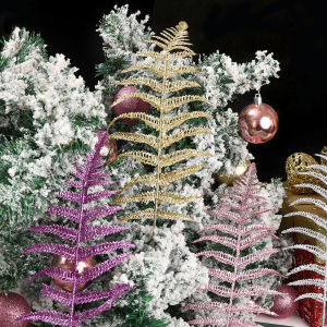 44 เซนติเมตร G Litter ประดิษฐ์เปอร์เซียใบพืชปลอมกลวงเฟิร์นต้นกำเนิดเครื่องประดับต้นคริสต์มาสสำหรับคริสต์มาสตกแต่ง 2022 และ DIY