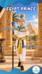 Baby Fourths Couture United Nation White Egyptian Egypt Prince Terno Costume for Kids with Headdress National Attire for UN Events