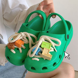 รองเท้าแตะแบบสวมหัวกันลื่นสำหรับฤดูร้อน สไตล์บู๊ทสตรีท สำหรับผู้ชายและผู้หญิง ทรงแบน พื้น EVA รองเท้าแตะแบบสวมหัวแบบสวมหัวแบบมีเชือกผูก