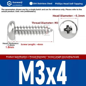 GUWANJI | Crosshead Stainless Steel Self-tapping Screws Wood Screw
