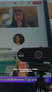 Kamera Webcam PC EYD HD 2k Kamera Laptop USB dengan Rotasi 360° dan Mikrofon Autofokus Kamera Konferensi Webcam Langsung