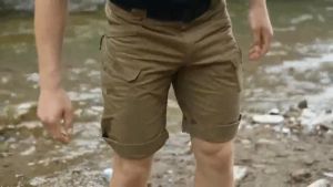 4PCS-Tactical Shorts Mens Waterproof Overalls Multi Pocket Pants Outdoor Shorts