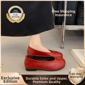 XUJIA | Ballet Style Flats Slip-On Comfortable Leather Shoes