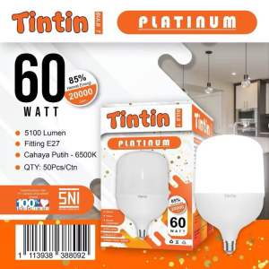TINTIN LED BULD T PLATINUM 60W / TINTIN LAMPU LED CAPSULE PLATINUM BULD 60 WATT MJ ELEKTRIC