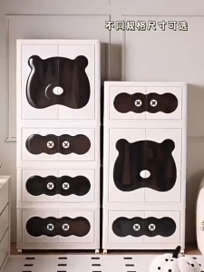 Goody Foldable Wardrobe Durabox Clothes Organizer Storage Plastic Cabinet High Capacity With Wheels