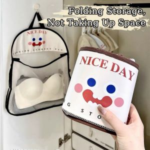 【On Sale】Underwear Hanging Bag Large Capacity Storage Mesh Bag Behind the Door Storage Bag Cartoon Print Bag