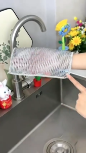 Kain Lap Dapur Kawat Sikat Cuci Piring Pembersih Kerak Panci Serbaguna HM1013