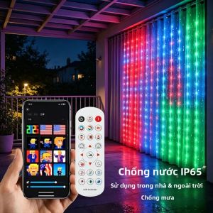 Đèn Dây Trang Trí Bluetooth Tự Làm Họa Tiết Cổ Tích Dùng Cho Phòng Ngủ Giáng Sinh Đám Cưới Sinh Nhật Lễ Hội Đèn Tạo Không Khí Cho Phòng Khách Làm Nền Tường
