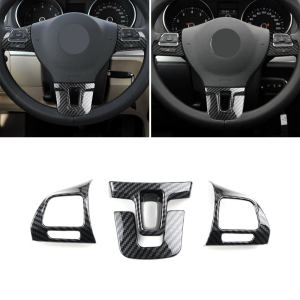 ABS Car Carbon Fiber Texture Steering Wheel Panel Button Cover Trim For VW Golf 6 MK6 2009-2013 PASSAT B7 CC Jetta Tiguan Touran