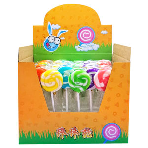 Internet Celebrity 61 Lollipop Boxed Kids Candy Snack Rainbow round Colorful Wave Board Lollipop Birthday Gift