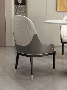 Luxurious White Ash Wood Dining Chair Designer Home Use Commercial Restaurant Club High End Real Wood Master Design Leather