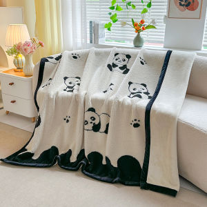 1pc Black and white striped printed multi-functional blanket Bedroom sofa leisure cover blanket Air conditioning blanket Office nap blanket Modern bedroom stylish home decoration