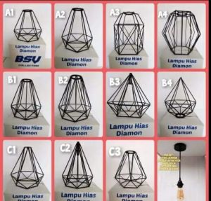 Kap lampu gantung/plafon kap nya saja kap lampu hiasan langit langit