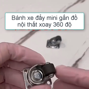 Combo bộ 4 bánh xe đơn mini xoay 360 độ gắn đồ nội thất bàn tủ giúp dễ dàng di chuyển