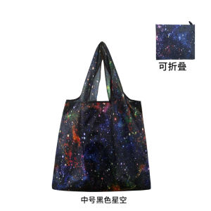 Camouflage Oxford Cloth Shopping Bag Vertical Stripes Eco-friendly Portable Foldable Vegetable Buying Storage Bag Oxford Cloth Pocket