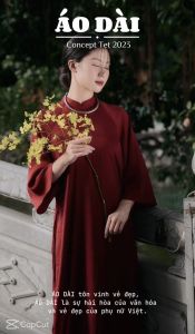 Áo dài dáng suông chụp ảnh