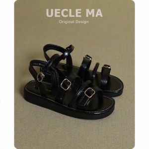MASHUJIA | Leather Soft Sole Roman Sandals