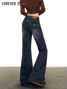 Low Waist Loose Retro Washed Bell Bottom Jeans Women Slimming Hot Girl Non-Matching Leggings Long Pants Casual Style Deep Color