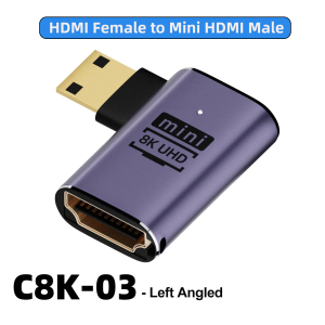 HDMI-Compatible Converter Mini Micro HDMI to HDMI2.1 Cable Adapter 48Gbps 8K60Hz 4K120Hz for HDTV Projector PS4 PS5 Laptop PC