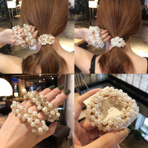 Korean Hairband Pearl Hair Band Sweet Headwear Mori Style Headband Young Adult Internet Celebrity Rubber Band Tie-up Hair Accessories Headdress Flower