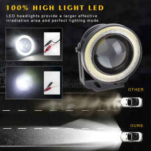 3 Inch Car Auto DRL Led Headlamps Angel Eyes Fog Lamp COB 76mm Daytime Running Bulb Motorcycle Headlight DC 12V Turn Signal