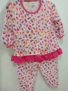 Setelan Baju Bayi Perempuan 3-18 bulan Motif Hello Kitty/Piyama Bayi/ Setelan Baju Bayi Panjang