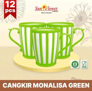 6 pcs Cangkir Monalisa / Cangkir susu / cangkir kopi / cangkir tahan panas dingin dengan ganggang
