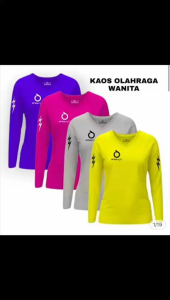 cod//atasan kaos olah raga wanita lengan panjang//baju jersey olah raga senam erobic lari pagi gym voli dll