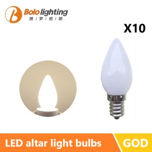 Altar Bulb 10PCS E12 Warm White Light/ LED Electric Candle Holder Light Lamp