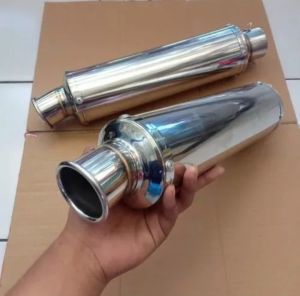 SELINCER KNALPOT RACING custom bulat cincin panjang 25 dan 30 cm inlet 50 MM