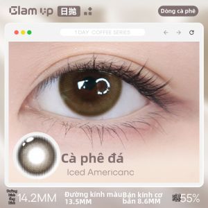 GLAM UP | Kính Áp Tròng Liên Hệ Hàng Ngày Kiểu Mỹ Caramel Đường Kính Nhỏ 2 Miếng