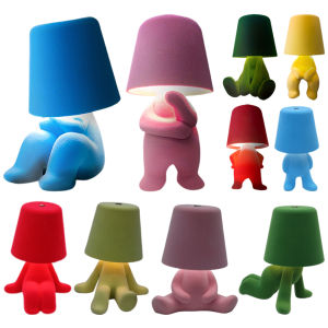 LED Little Man Lamp Small Night Light 3 Light Colors Funny Nightstand Lamp Touch Control Atmosphere Light for Home Decor