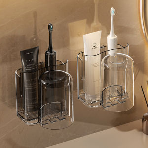 SHANGPINSHANGGE | Wall-mounted Toothbrush Holder with Mouthwash Cup and Toothbrush Cup