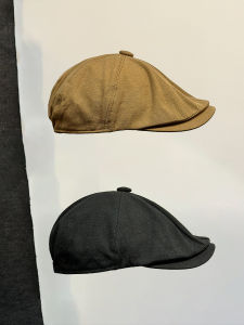 หมวกเด็กส่งหนังสือพิมพ์สไตล์ย้อนยุคสำหรับทั้งชายและหญิง หมวกเบเรียลสีพื้น สไตล์อังกฤษ ทรงสั้น หมวกผ้าฝ้าย หมวกแฟชั่นฤดูใบไม้ผลิ