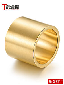 Ultra-Wide 19mm Brushed Finish Titanium Steel Ring Mens Thumb Wedding Band Fashionable Jewelry Fresh Outlined Korean Style