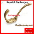 gantungan kapstok hook gantungan baju 2 kait kuningan antik kuning gold kapstok antik unik. 