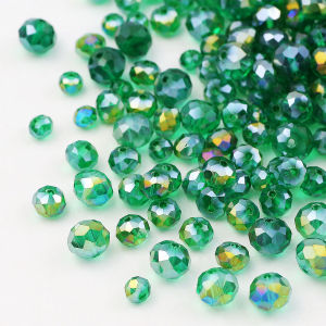 Hole Green AB Austrian Crystal Glass Flat Round Spacer Beads 2/4/6/8/10mm For Jewelry Making DIY Bracelets Necklaces Accessories