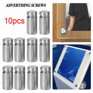 10pcs Advertising Nails 12x20/25/25mm Stainless Steel Screws for Wall Mount Glass/Acrylic Sign Standoff Fixing Screws Hardware