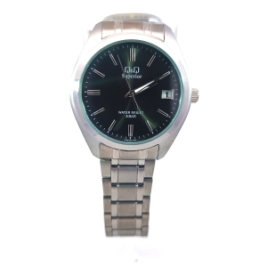 Q&Q Superior Sunburst Dial Stainless Steel Date Watch (S286J202Y)