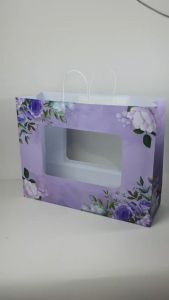 Paperbag Jumbo + Mika Untuk Bucket (Floral Purple) Uk 50x17x39