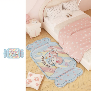 ZHIBAIJIA | Cute Cartoon Pink Bedside Carpet No Maintenance Required