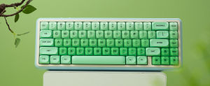 Wopier 130 phím màu xanh lá cây kem nền dạng lỏng Keycap hoa hồ sơ PBT đúp Shot Keycap cho MX chuyển đổi Bàn Phím Cơ tùy chỉnh Key mũ